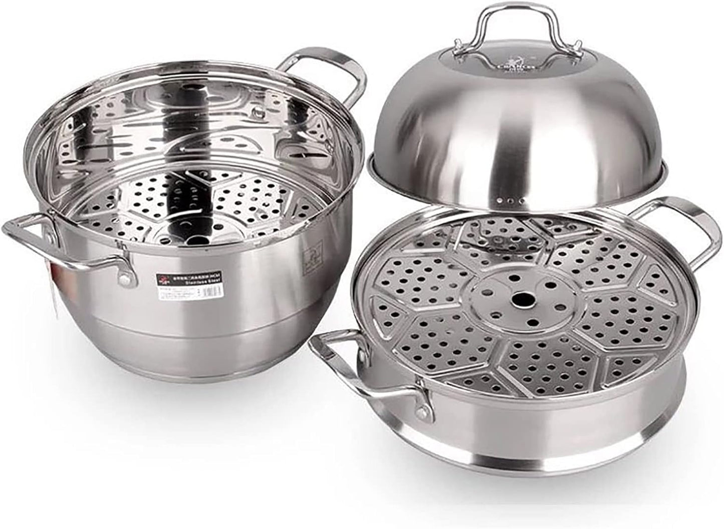 36cm YJYLYHY Steamer Cookware with Food Grade 304 Stainless Steel and 3-Layer Composite Pot Bottom for Steamed Buns and Stewed Chicken Soup