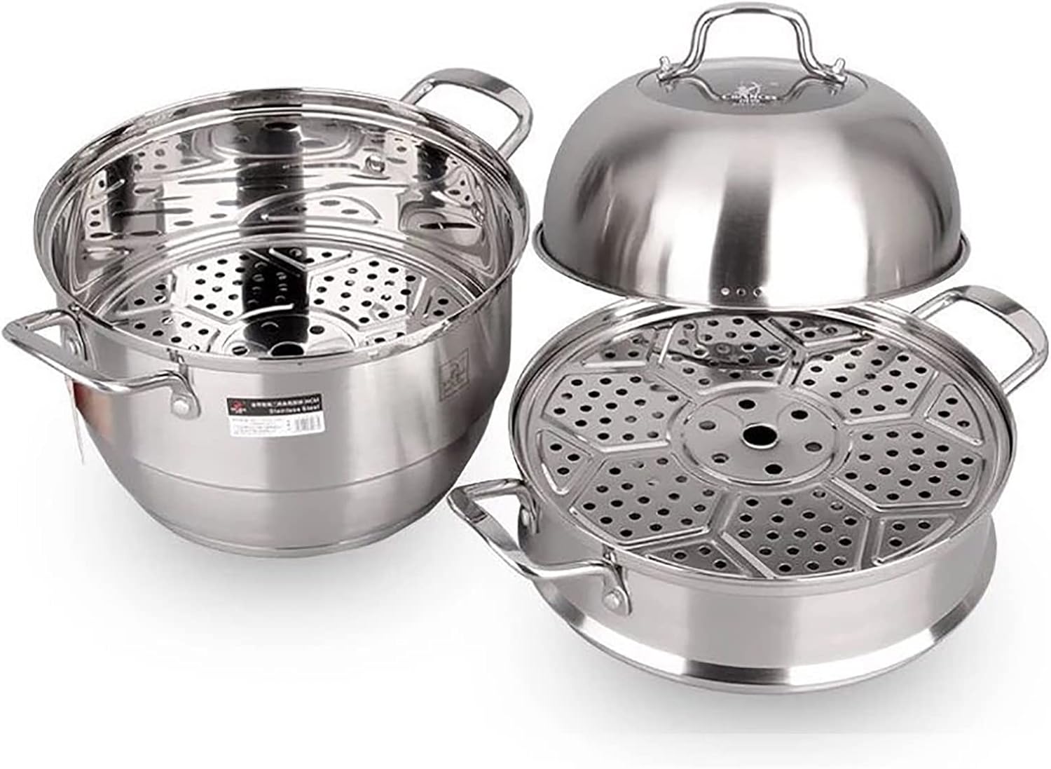 36cm YJYLYHY Steamer Cookware with Food Grade 304 Stainless Steel and 3-Layer Composite Pot Bottom for Steamed Buns and Stewed Chicken Soup