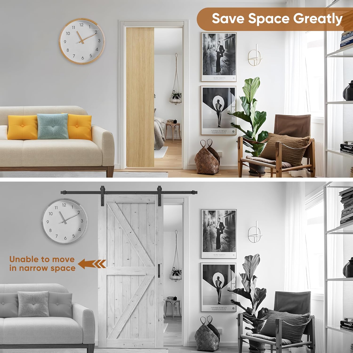 36"x 96" Pocket Door Frame Kit with 120LBS Soft Close Mechanism for 2x4 Stud Walls - Easy Install, Galvanized Steel Studs - Fits 24"-36" Doors