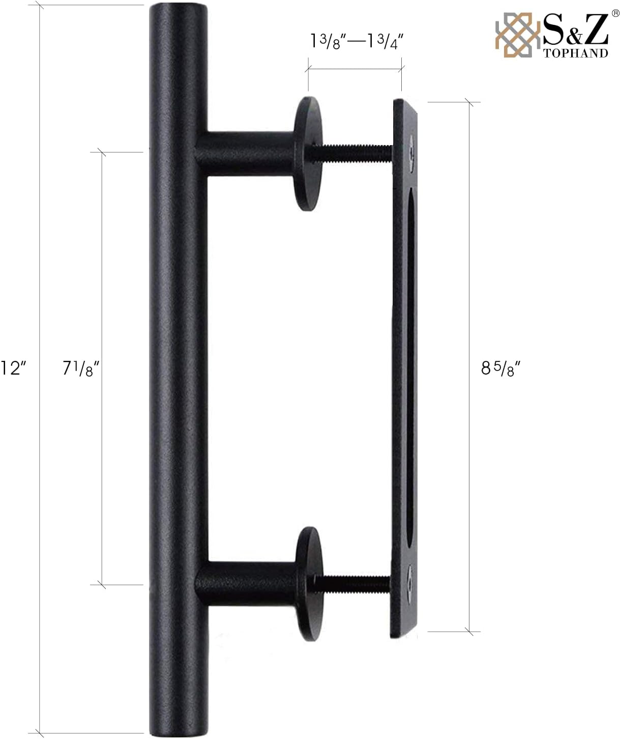 36"x80" Unfinished British Brace Knotty Barn Door with Sliding Hardware Kit - Simple Assembly - S&Z TOPHAND - WildKart
