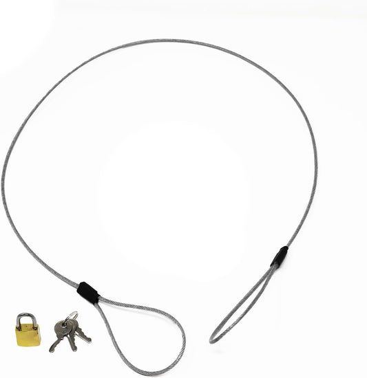 37-Inch Stainless Steel Tether Cable Tie with Padlock for Urban August Lockable Storage Box