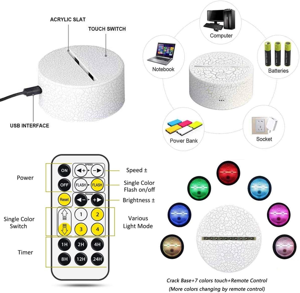 3D Cruise Ship Night Light for Kids with Remote Control - RGB Color Timer, Cruise Ship Toy Model Lamp