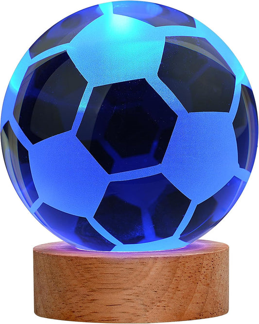 3D Soccer Ball Night Light - 16 Color Changing Lamp with Remote Control for Bedroom Decor - Ideal Gift for Teens Boys