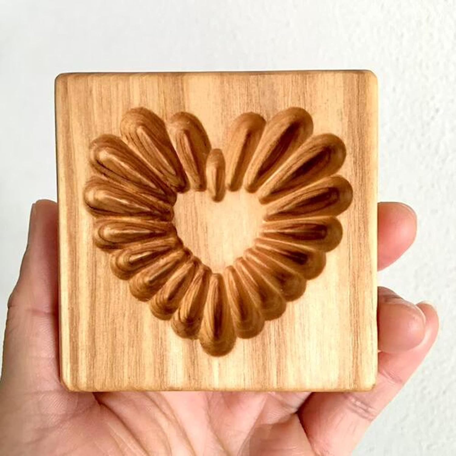 3D Wooden Cookie Biscuit Mold for Halloween, Thanksgiving, and Christmas DIY Baking - Love B Design, 10x10x2 Inches