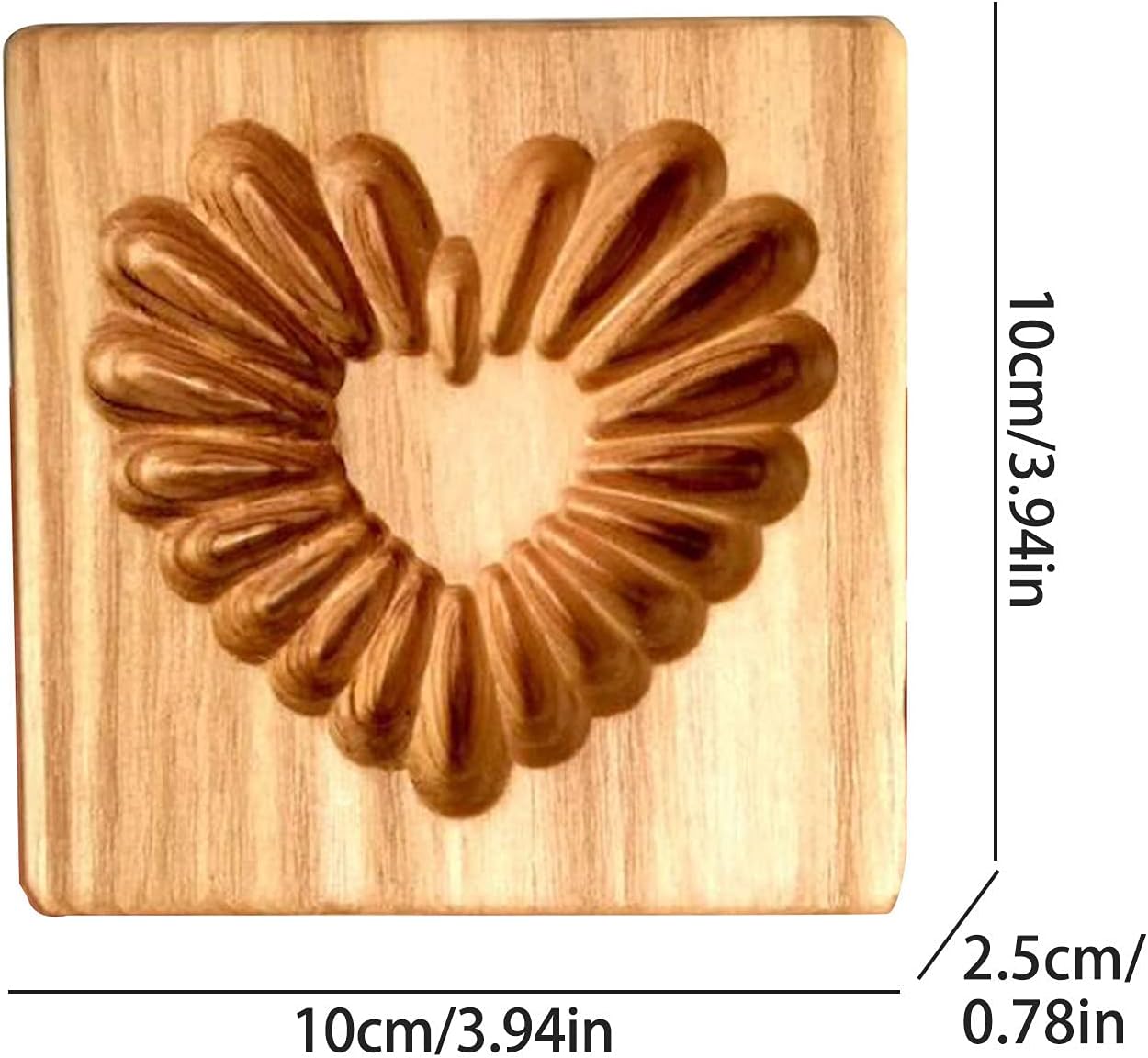 3D Wooden Cookie Biscuit Mold for Halloween, Thanksgiving, and Christmas DIY Baking - Love B Design, 10x10x2 Inches