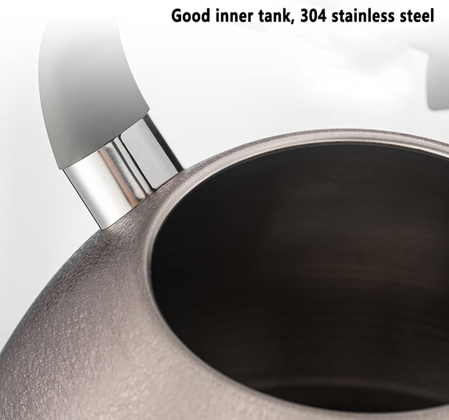 3L 304 Stainless Steel Whistling Tea Kettle with Heat-Proof Ergonomic Handle - Suitable for All Heat Sources