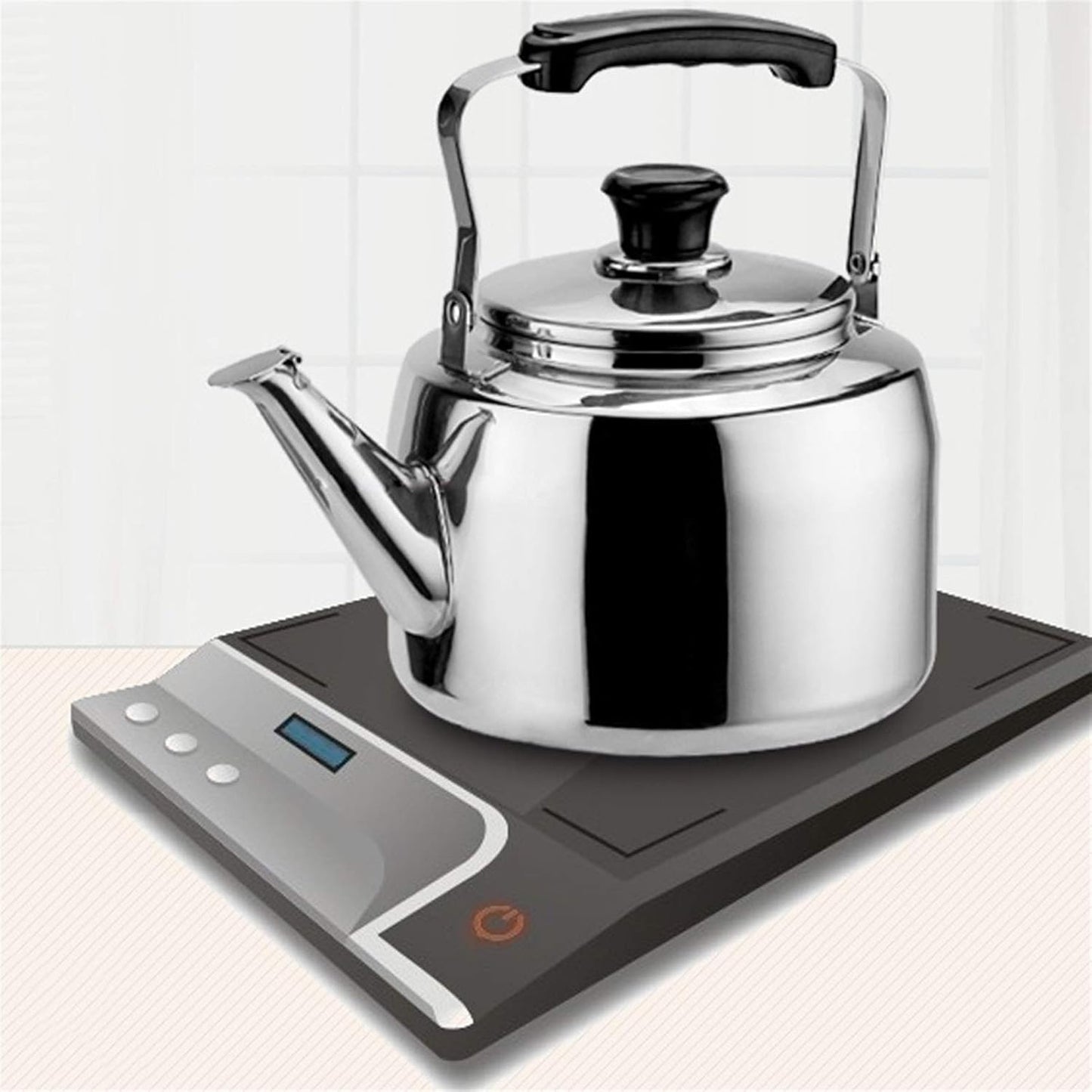 3L Stainless Steel Stovetop Tea Kettle with Whistle and Ergonomic Handle - Food Grade Teapot