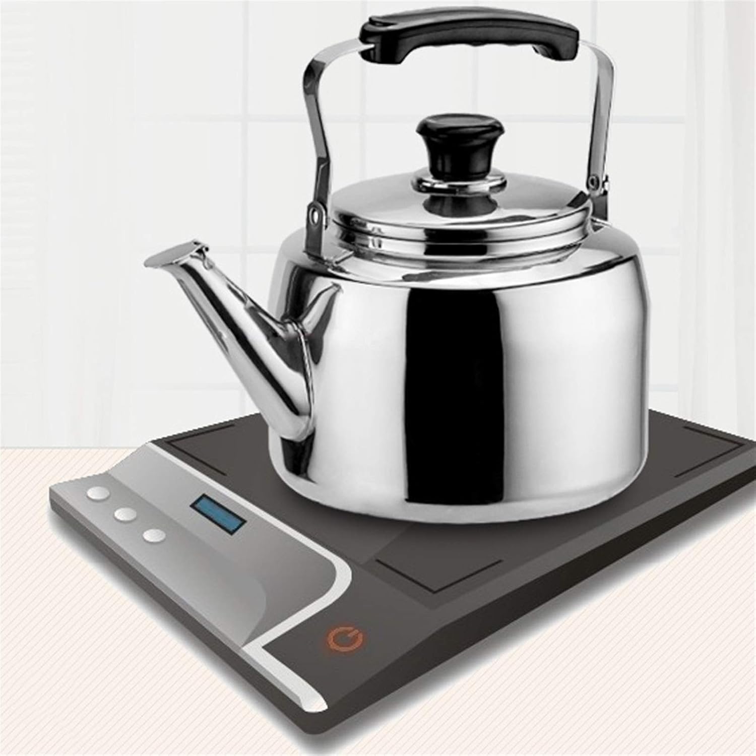 3L Stainless Steel Stovetop Tea Kettle with Whistle and Ergonomic Handle - Food Grade Teapot