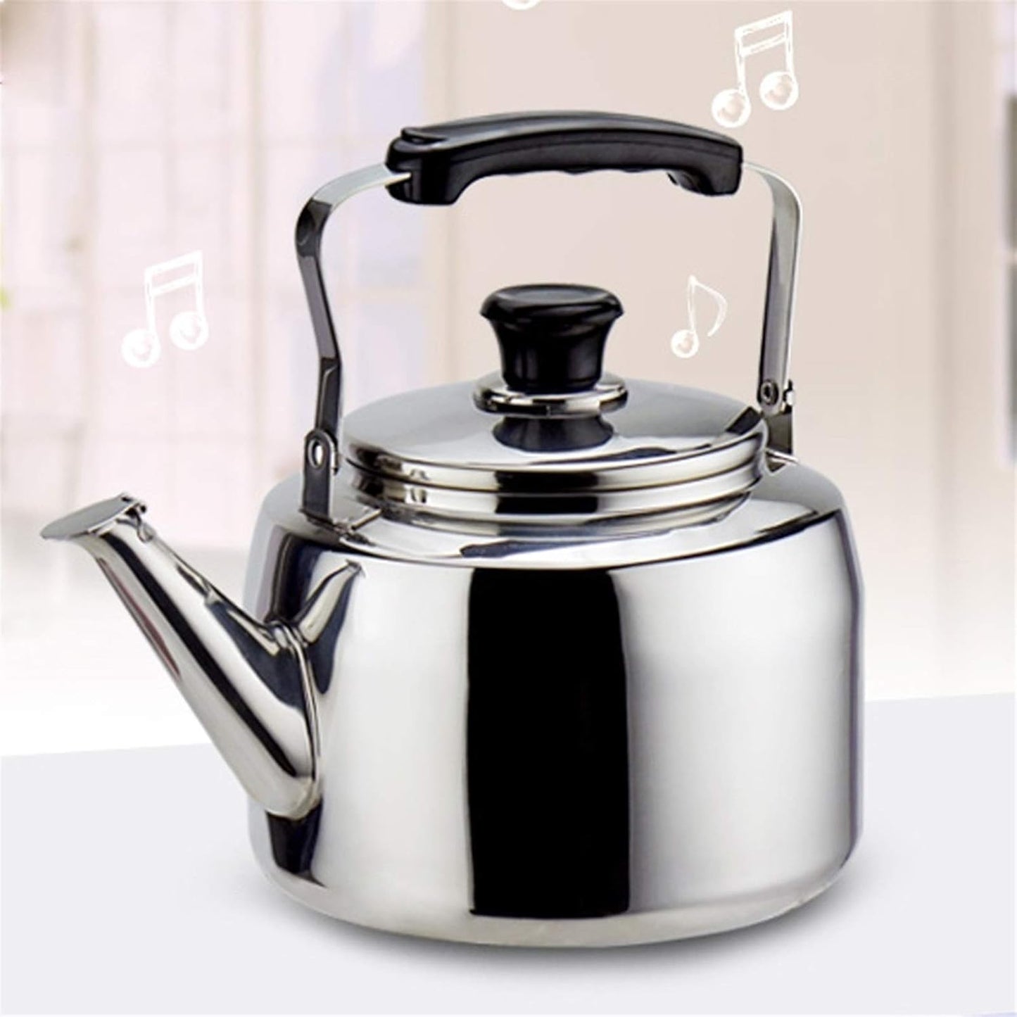3L Stainless Steel Stovetop Tea Kettle with Whistle and Ergonomic Handle - Food Grade Teapot