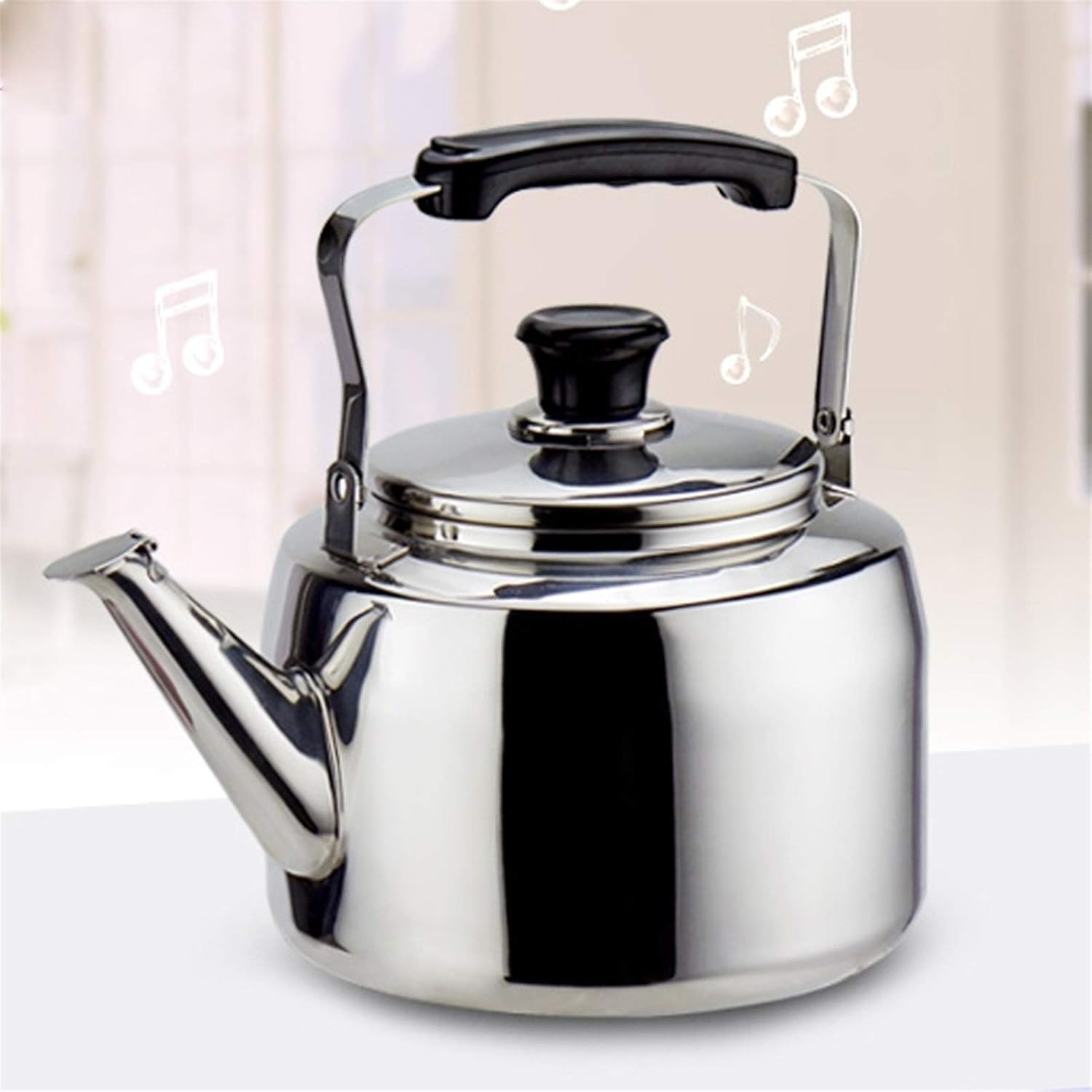 3L Stainless Steel Stovetop Tea Kettle with Whistle and Ergonomic Handle - Food Grade Teapot