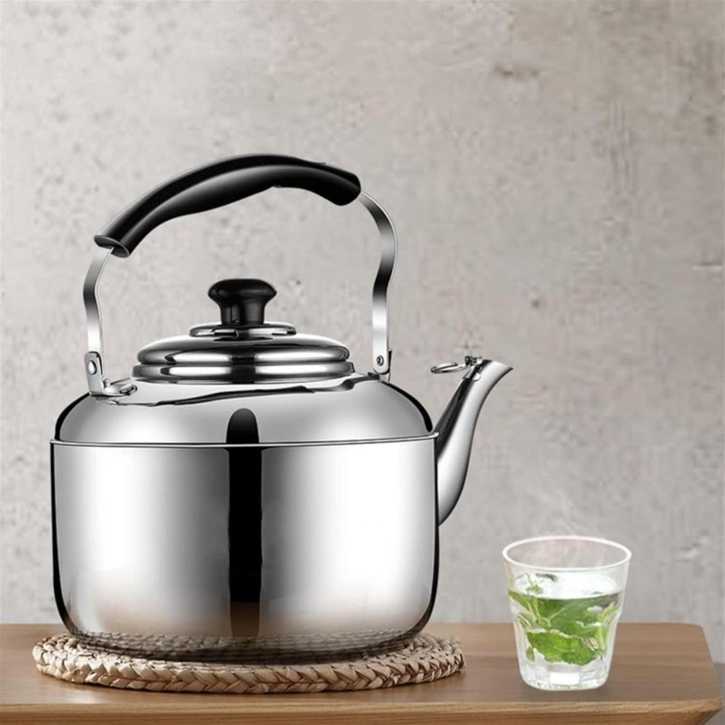3L Stainless Steel Whistling Tea Kettle - Quick Heating Stovetop Pot for Water, Coffee, and Tea