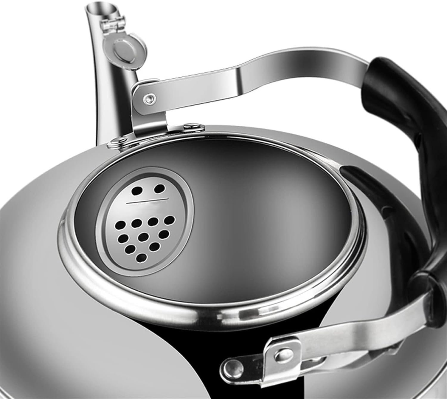 3L Stainless Steel Whistling Tea Kettle - Quick Heating Stovetop Pot for Water, Coffee, and Tea