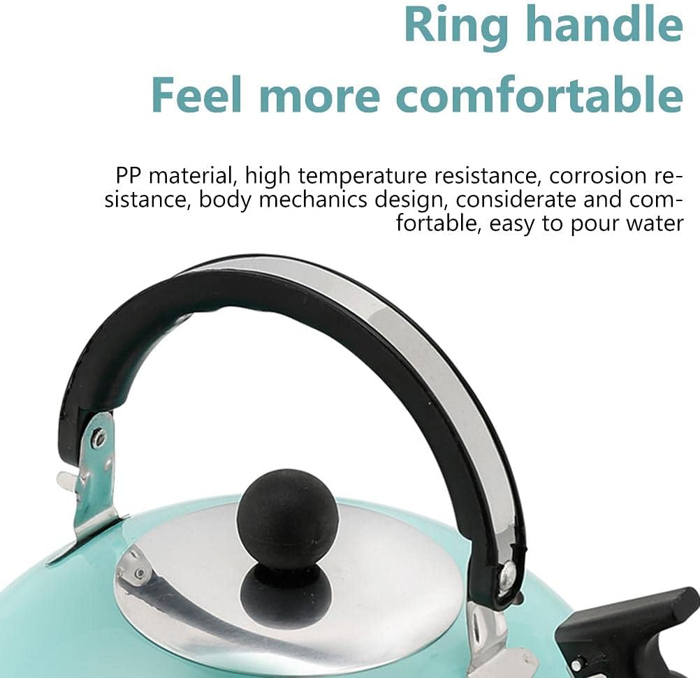 3L Stainless Steel Whistling Tea Kettle for Camping Trips - Lightweight & Durable - Sky Blue