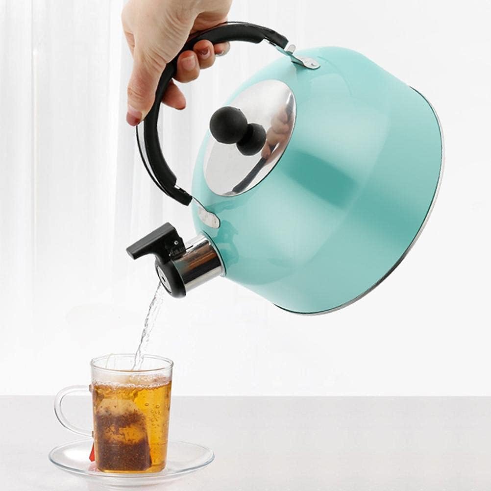 3L Stainless Steel Whistling Tea Kettle for Camping Trips - Lightweight & Durable - Sky Blue