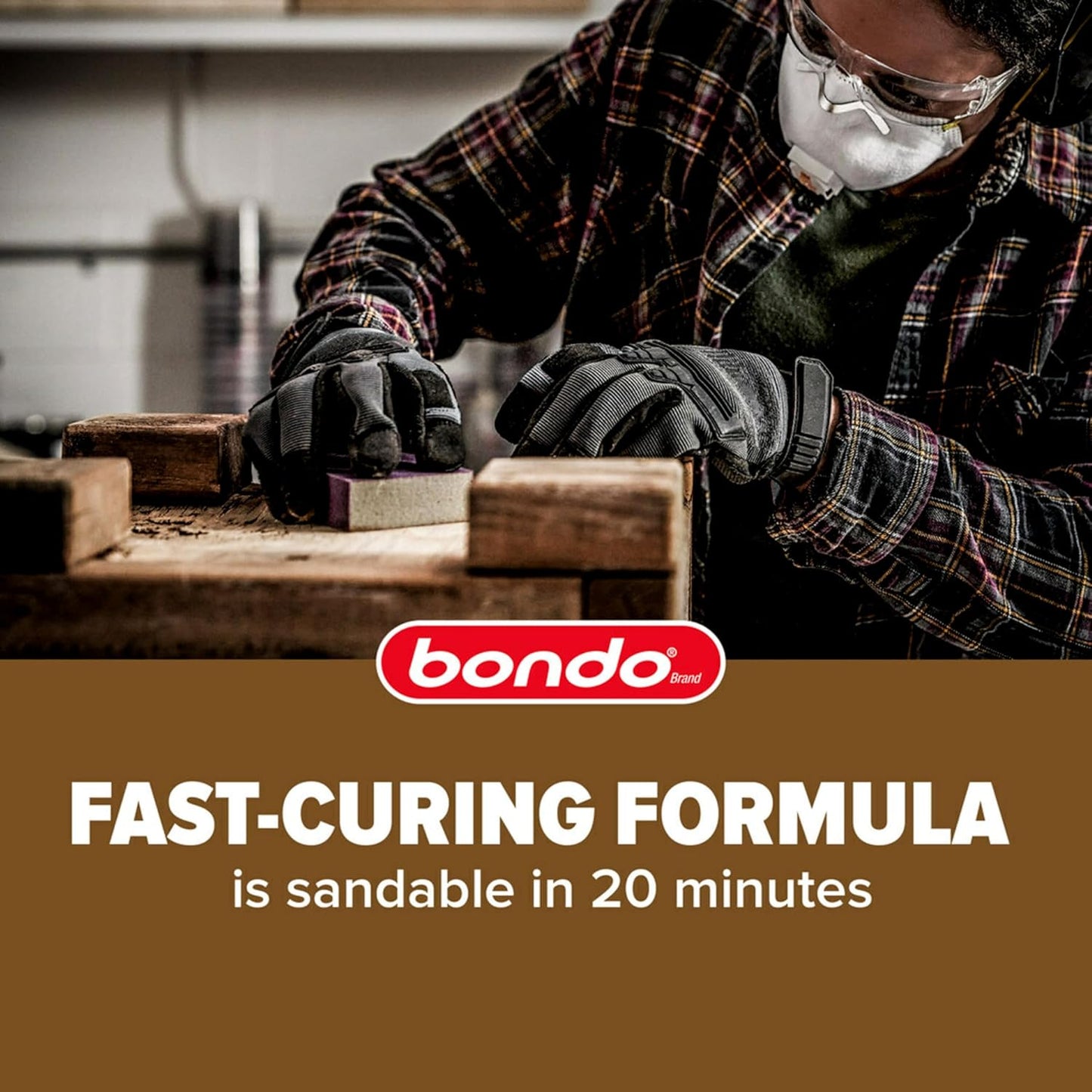 3M Bondo Wood Filler 30 oz with Hardner, Repairs Chips & Cracks in Wood - Sandable, Paintable, Stainable