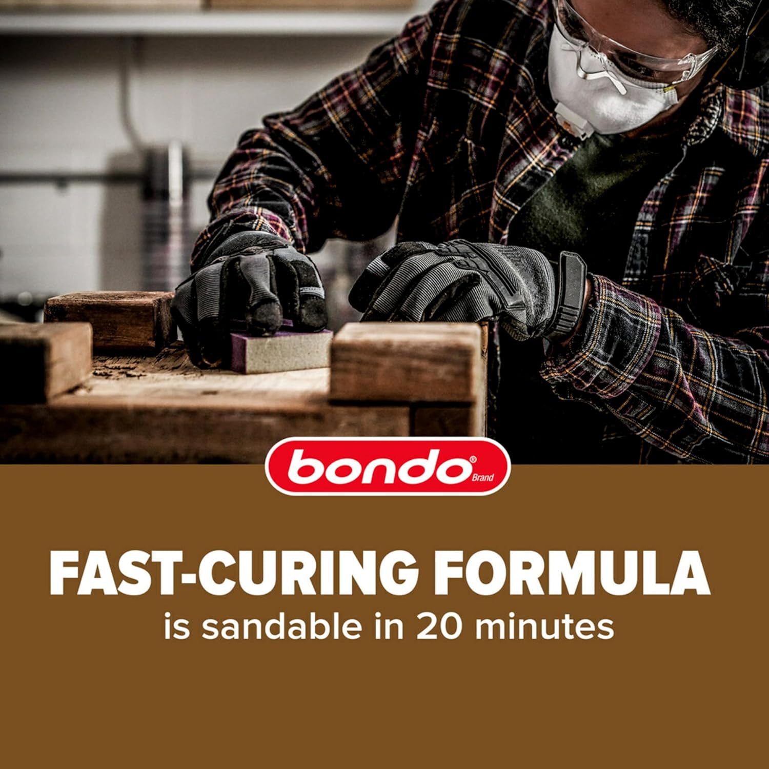 3M Bondo Wood Filler 30 oz with Hardner, Repairs Chips & Cracks in Wood - Sandable, Paintable, Stainable