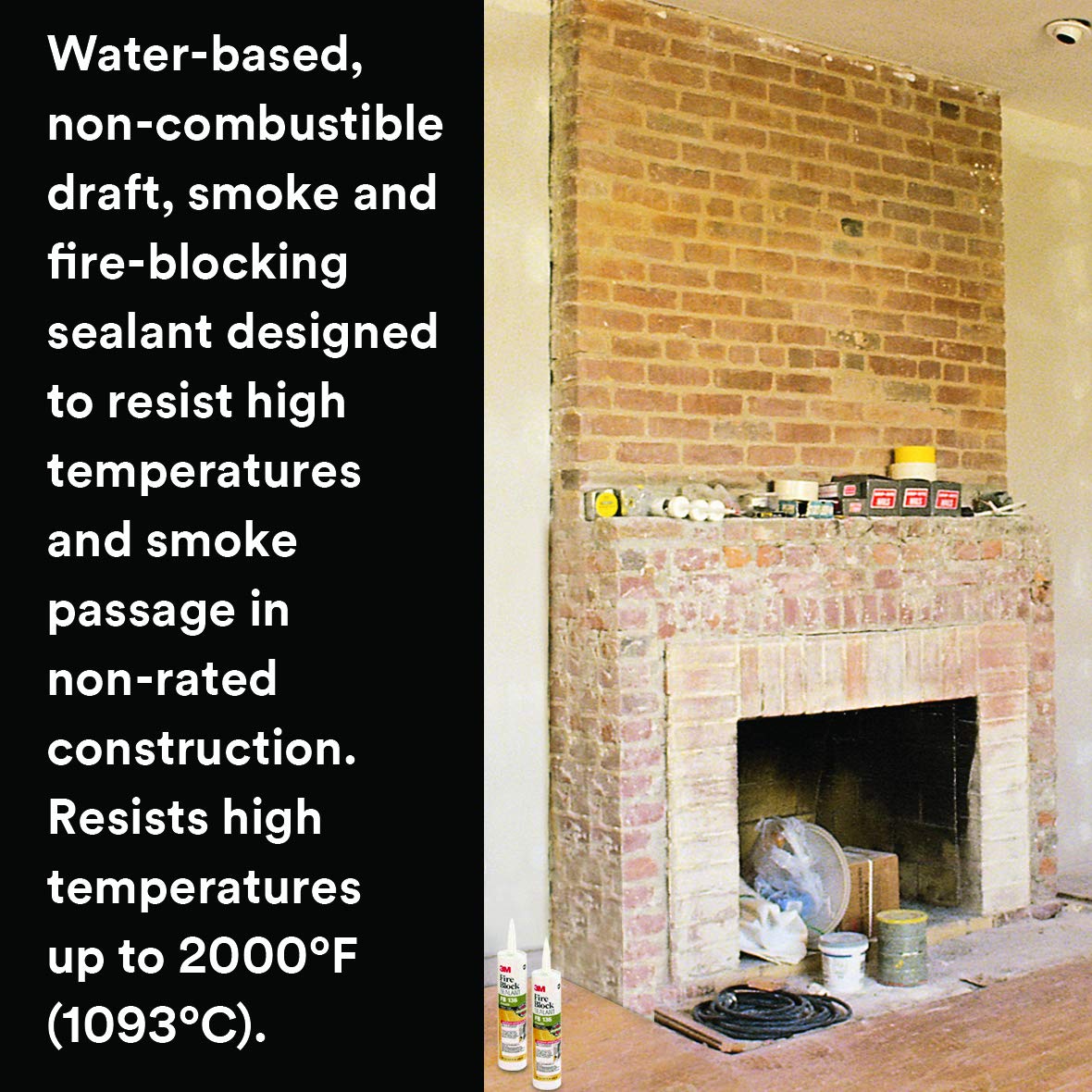 3M FB 136 Fire Block Sealant, Gray Color, High Temp & Smoke Resistant, 10.1 oz Cartridge