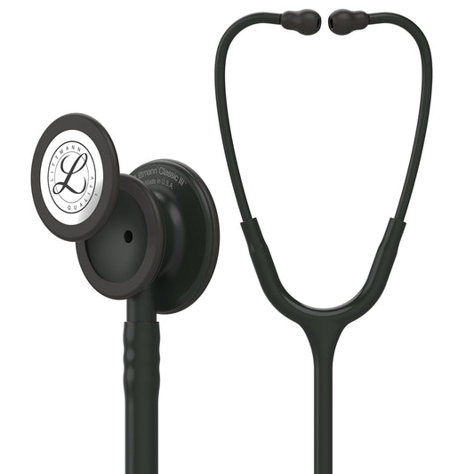 3M Littmann Classic III Stethoscope 5803, Stainless Steel Black-Finish Chestpiece, 27" Tube, Lightweight