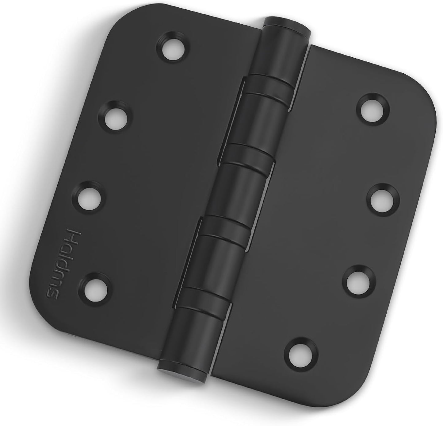 3PACK 4in Heavy-Duty Black Stainless Steel Ball Bearing Door Hinges - Exterior & Interior, 5/8'' Radius Corners