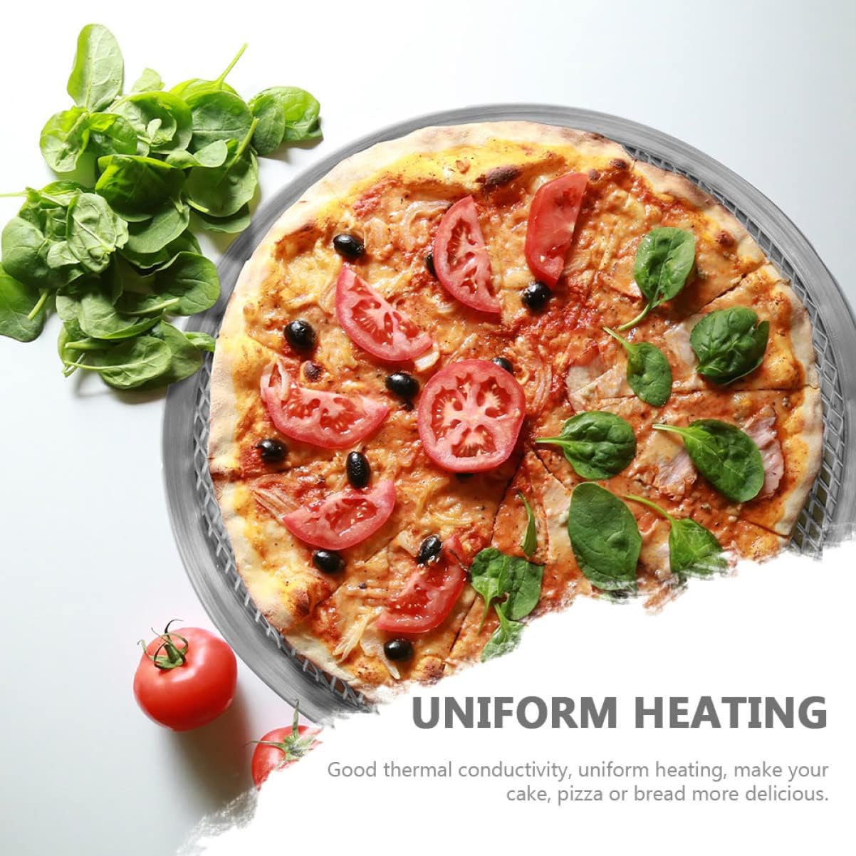 3pcs Aluminum Pizza Pan Set for Baking - Round Pie Pans for Kitchen, Reusable Serving Tray in Silver Color