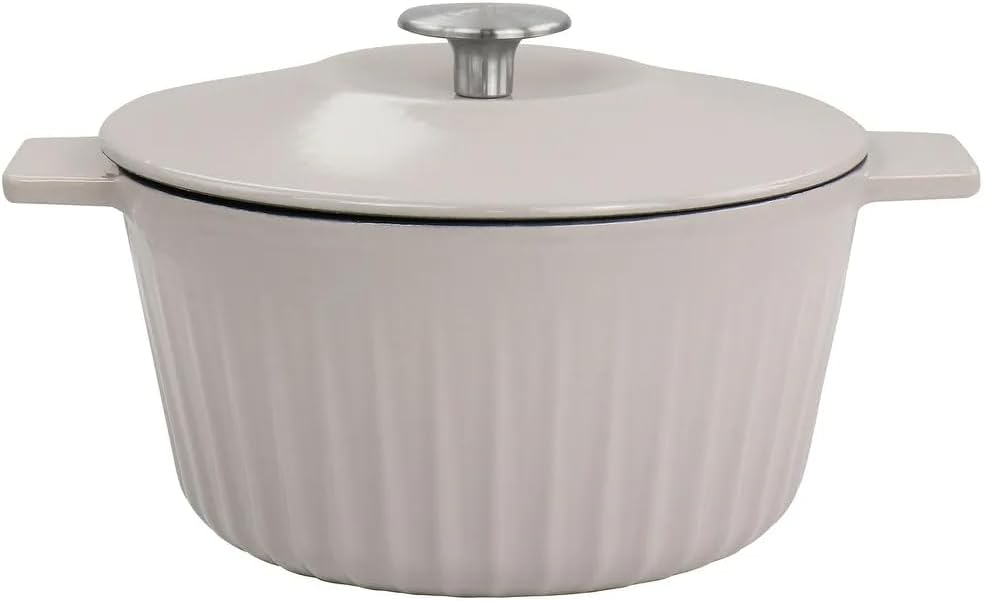 3QT Martha Stewart Enameled Cast Iron Round Dutch Oven - Cooking Pot with Lid