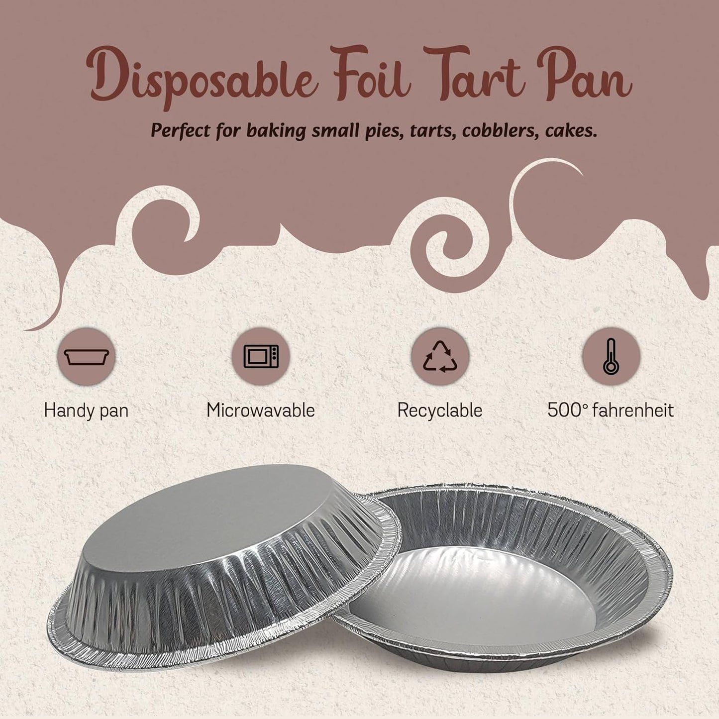 4 1/4" Round Disposable Aluminum Tart Pan - Freezer Safe Foil Pan for Cakes & Pies - Baking & Storing Food - Pack of 2000