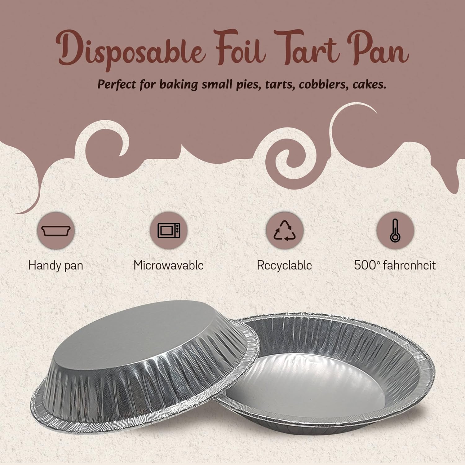 4 1/4" Round Disposable Aluminum Tart Pan - Freezer Safe Foil Pan for Cakes & Pies - Baking & Storing Food - Pack of 2000