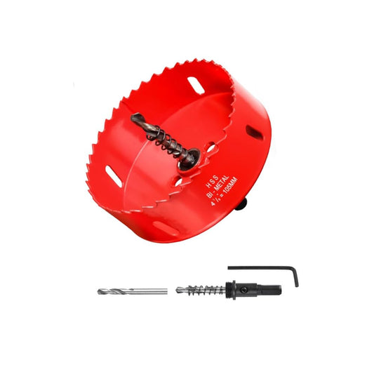 4-1/8" HSS Bi-Metal Hole Cutter with Pilot Drill Bit for Wood, Plastic, Drywall, Metal Sheet