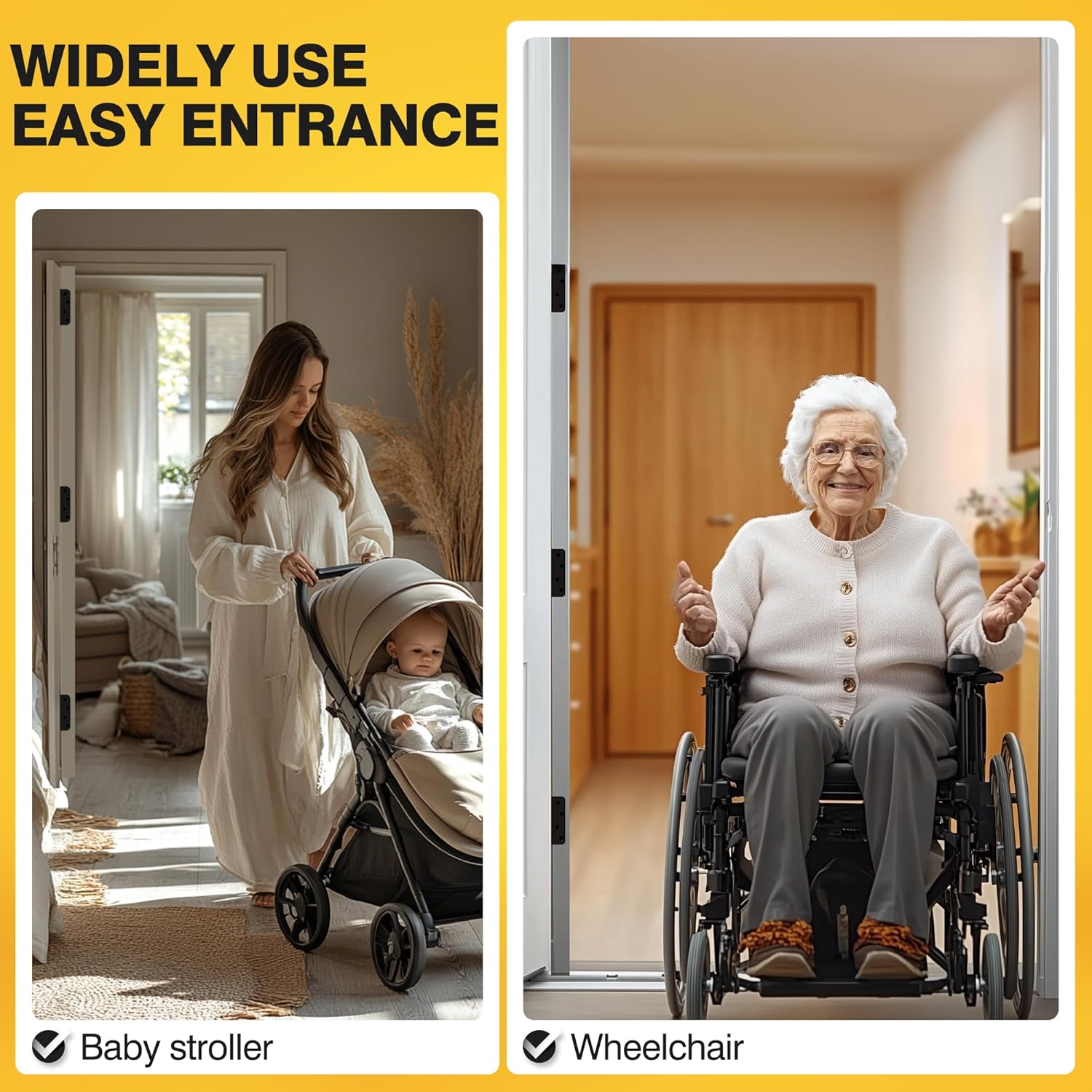 4" Ball Bearing Offset Door Hinges, 1/4" Radius Corner, Expandable - 2" Widen Doorway, Easy Installation, Brushed Nickel (3 Pack)