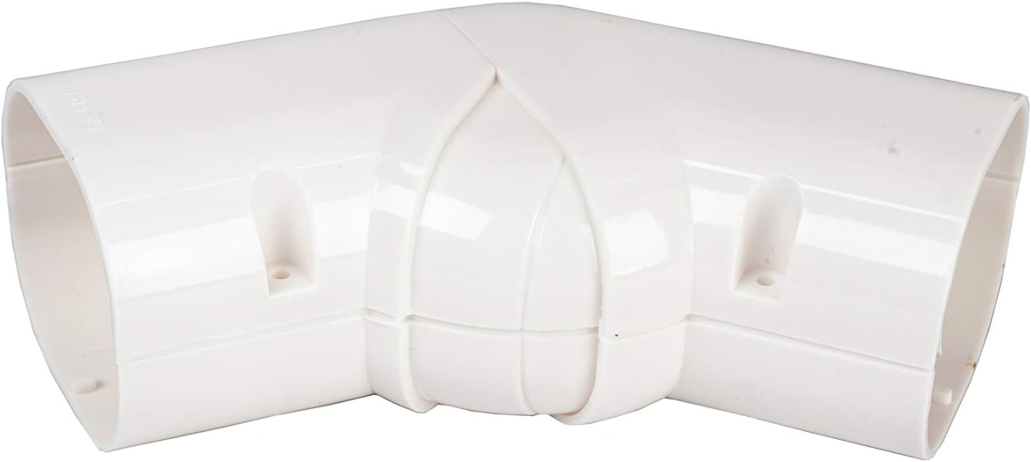 4" Beige PVC Decorative Line Cover 120 Degree Elbow Bend for Ductless Mini Split HVAC Air Conditioners