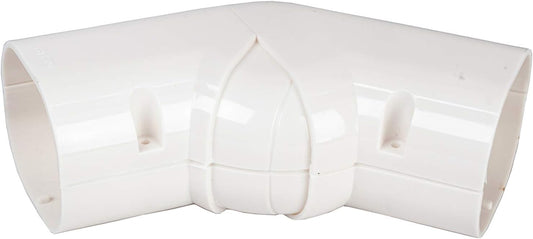 4" Beige PVC Decorative Line Cover 120 Degree Elbow Bend for Ductless Mini Split HVAC Air Conditioners