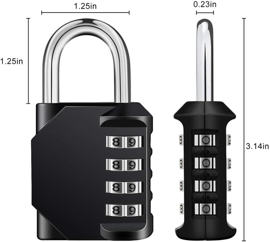 4 Digit Combination Lock for Outdoor Use - Gym, School, Fence, Toolbox, Gate - ZHEGE Padlock