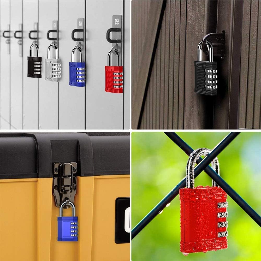 4 Digit Combination Lock for Outdoor Use - Gym, School, Fence, Toolbox, Gate - ZHEGE Padlock