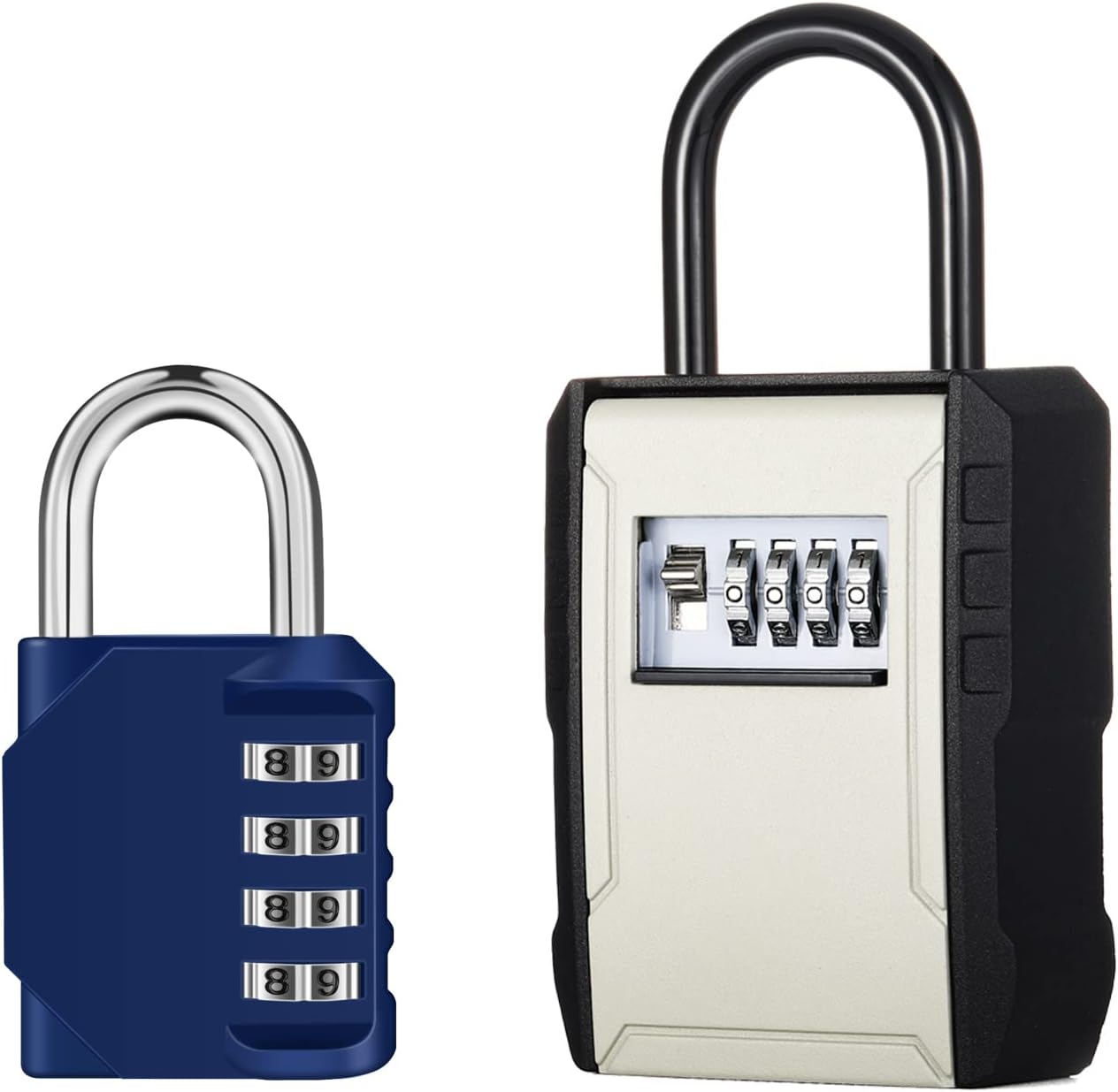 4 Digit Combination Locker Lock for Gym, School, Gates, and Doors - Outdoor Key Lock Box for Wall or Door Knob