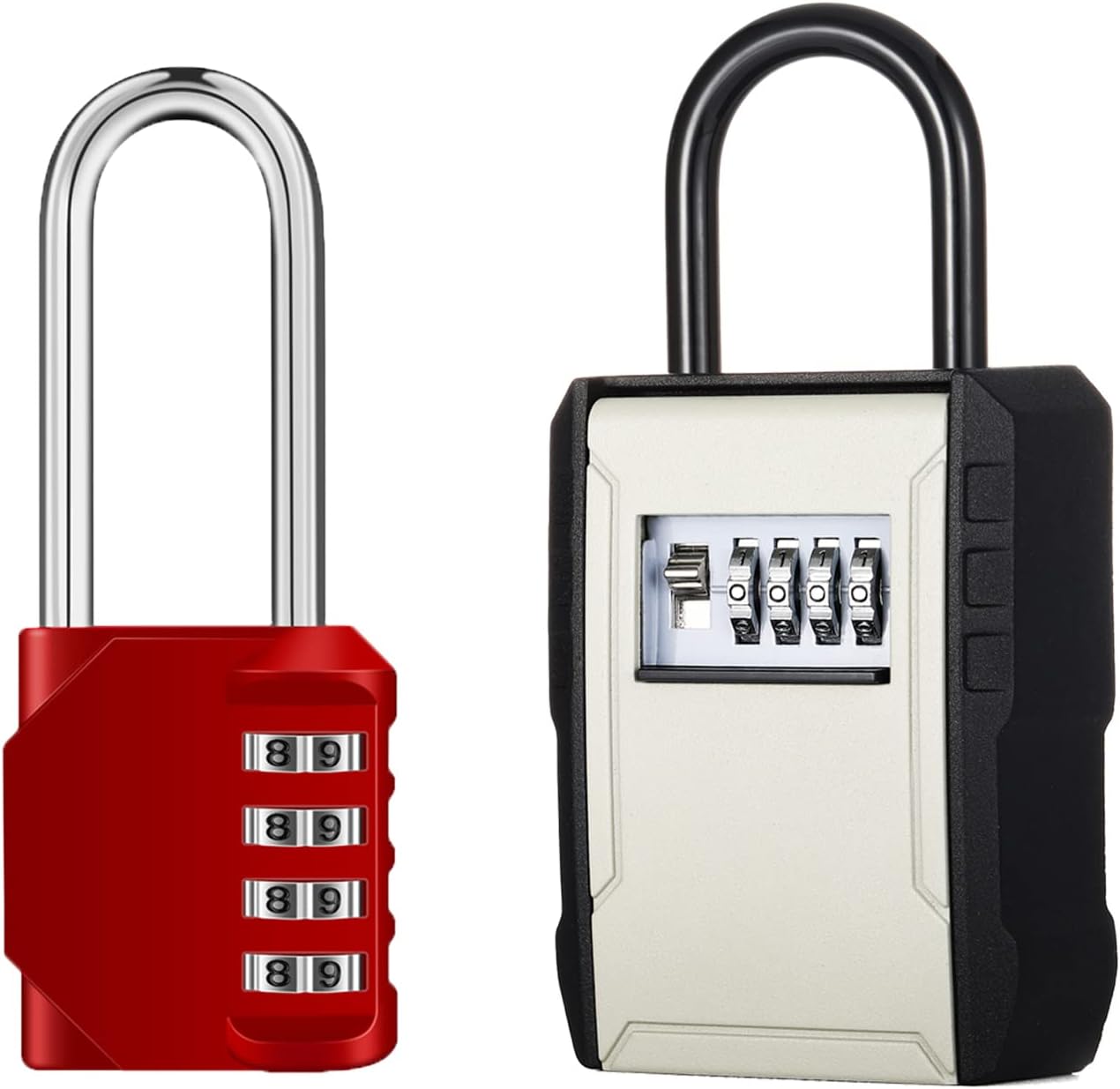 4 Digit Combination Locker Lock for Gym, School, Gates, Doors - Outdoor Key Lock Box for Wall Mount or Door Knob
