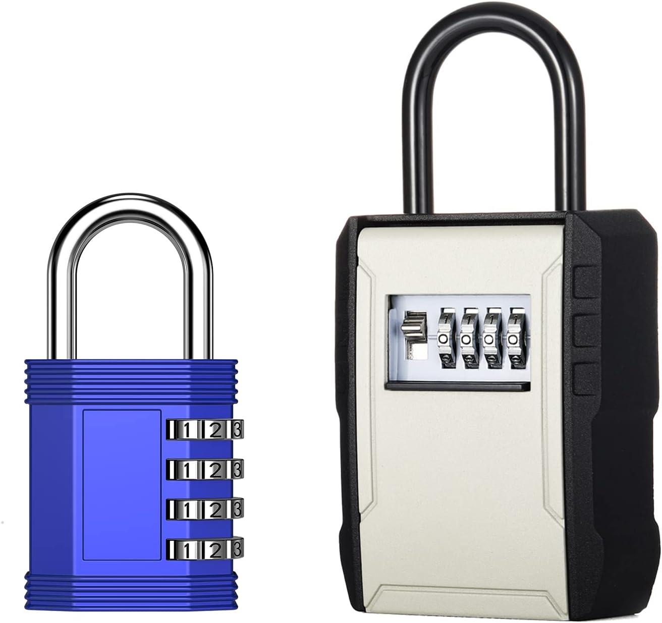 4 Digit Combination Locker Lock for Gym, School, Gates, Doors - Outdoor Key Lock Box Wall Mount for Outside Keys