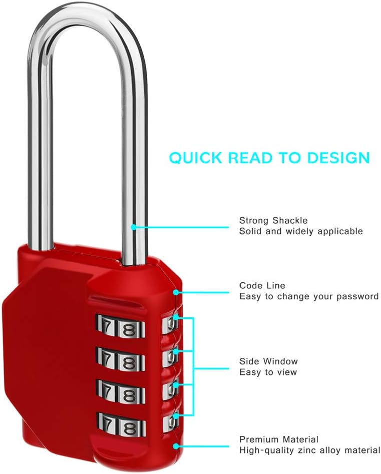 4 Digit Combination Locker Lock for Gym, School, Gates, Doors - Outdoor Key Lock Box for Wall Mount or Door Knob