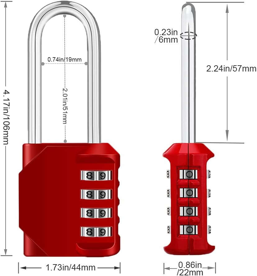4 Digit Combination Locker Lock for Gym, School, Gates, Doors - Outdoor Key Lock Box for Wall Mount or Door Knob