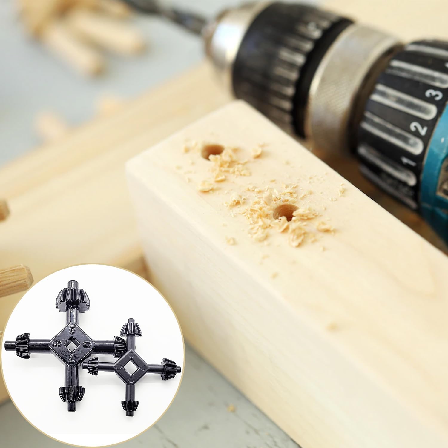 4-in-1 Chuck Key Drill Wrench for Impact Driver and Hand Drills - Universal Tightening Tool