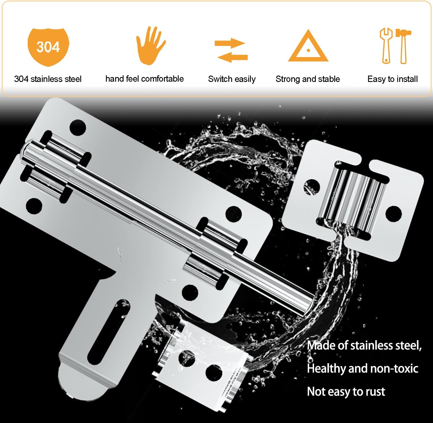 4 inch Siding Bolt Latch for Wood Fences, Shed Doors, Yard Doors - 2 Pack