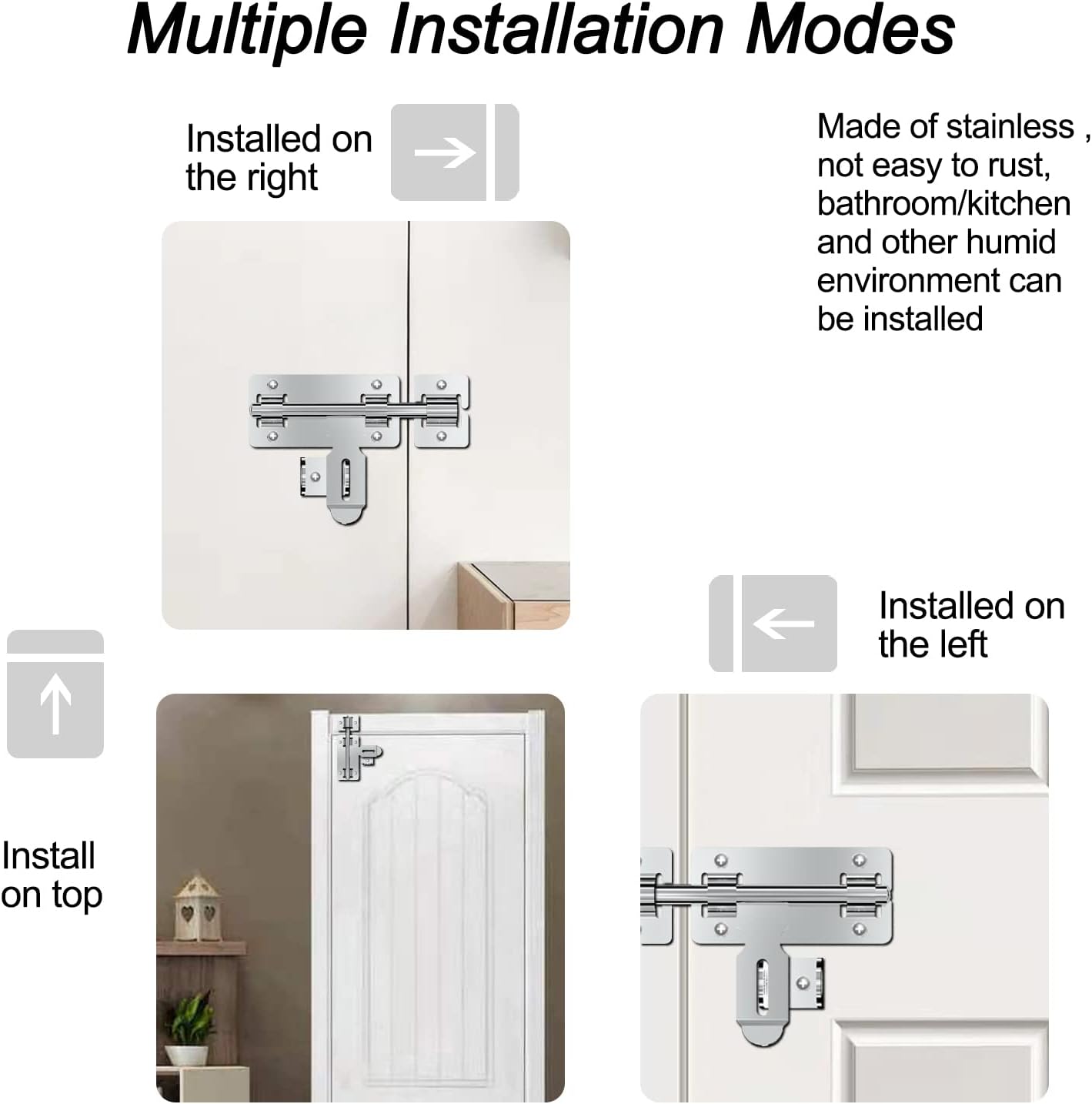 4 inch Siding Bolt Latch for Wood Fences, Shed Doors, Yard Doors - 2 Pack