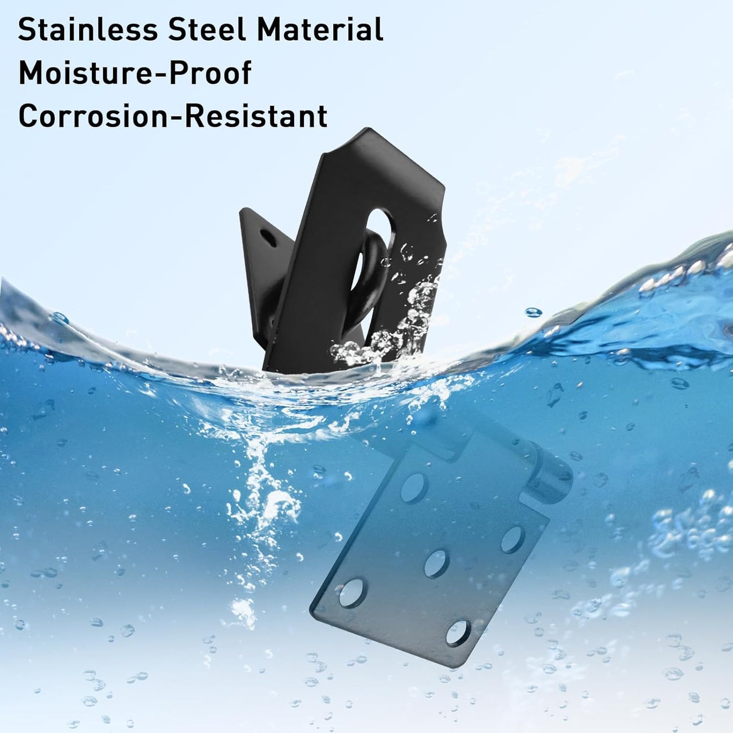 4 Inch Stainless Steel Door Lock Latch Padlock Hasp Set with Screws - Security Right Angle Padlock Hasp Locking Latch for Shed/Gate/Storage - Black