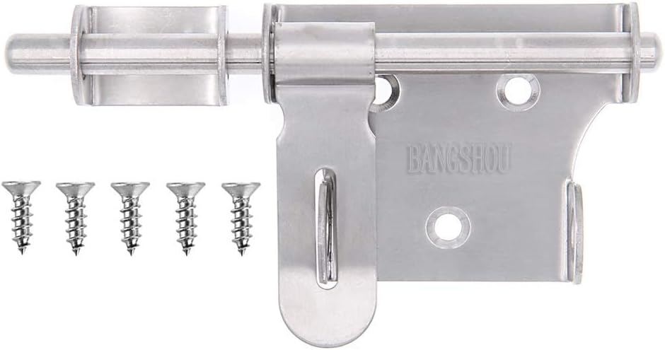 4 Inch Stainless Steel Sliding Bolt Gate Latch with Security Hasp and Padlock Hole - Heavy Duty Barrel Bolt - WildKart