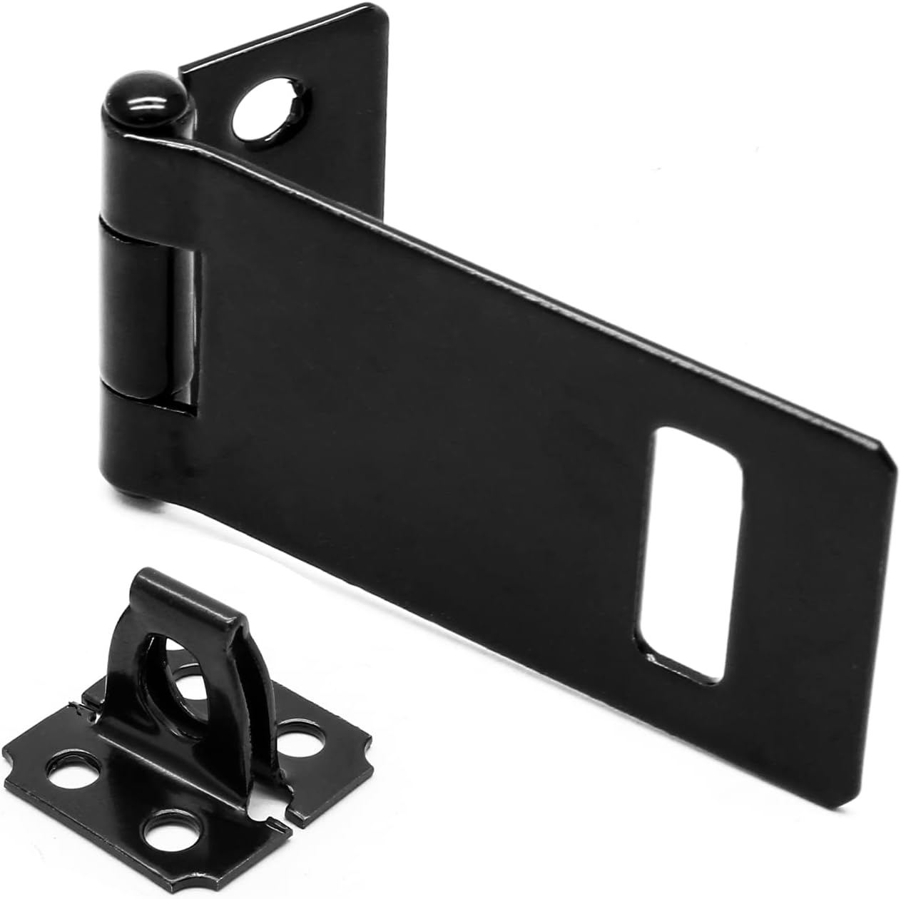 4 Pack 2 Inch Black Painted Iron Gate Bolt Lock Hasp with Screws for Door Gate, Home, Garden, Yard - Biaungdo Slide Latch Lock - WildKart