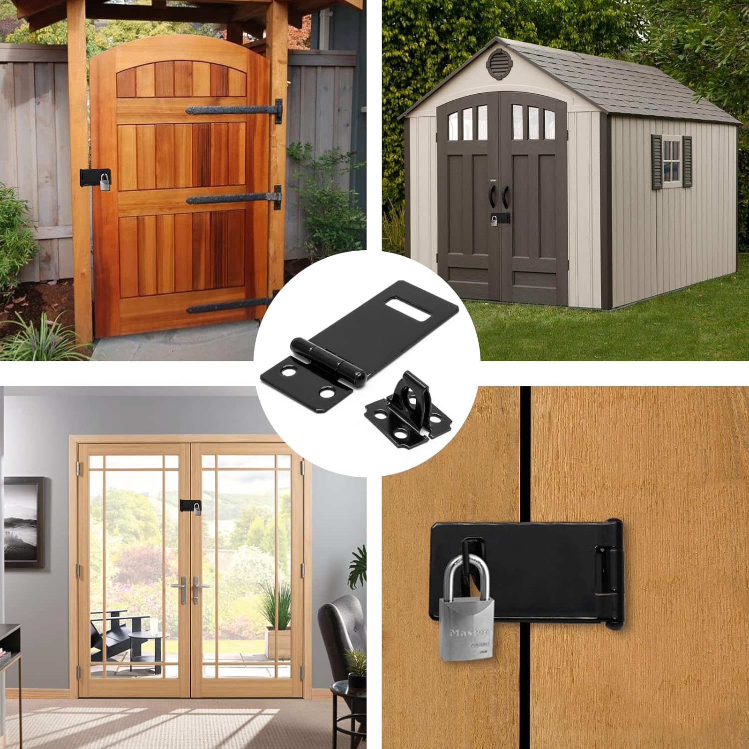 4 Pack 2 Inch Black Painted Iron Gate Bolt Lock Hasp with Screws for Door Gate, Home, Garden, Yard - Biaungdo Slide Latch Lock - WildKart