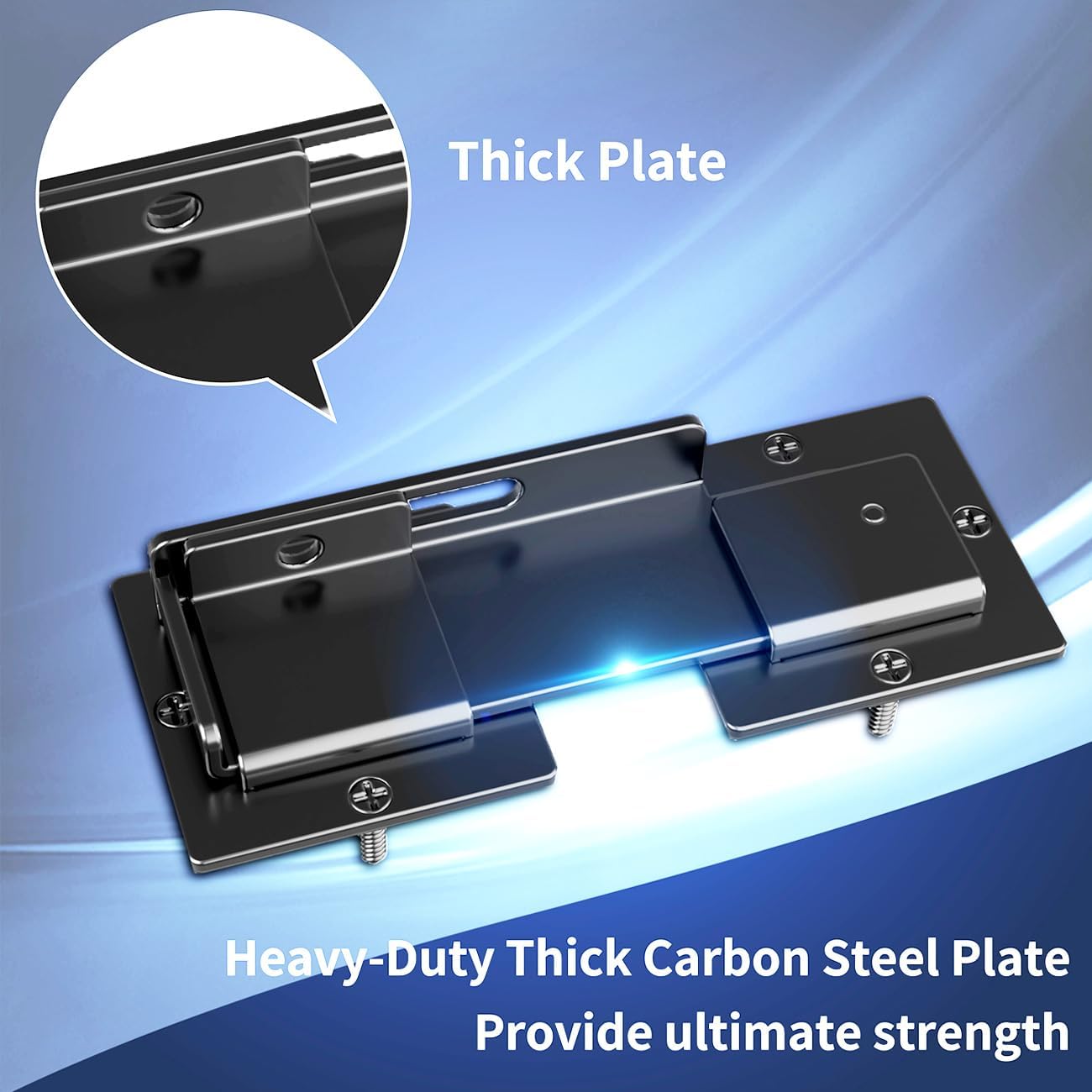 4 Pack Adjustable Carbon Steel Flip Gate Latch Lock for Vinyl Gates, Sliding Doors, Wooden Fence, Barn Door, Shed, Garage, Yard - Includes Padlock