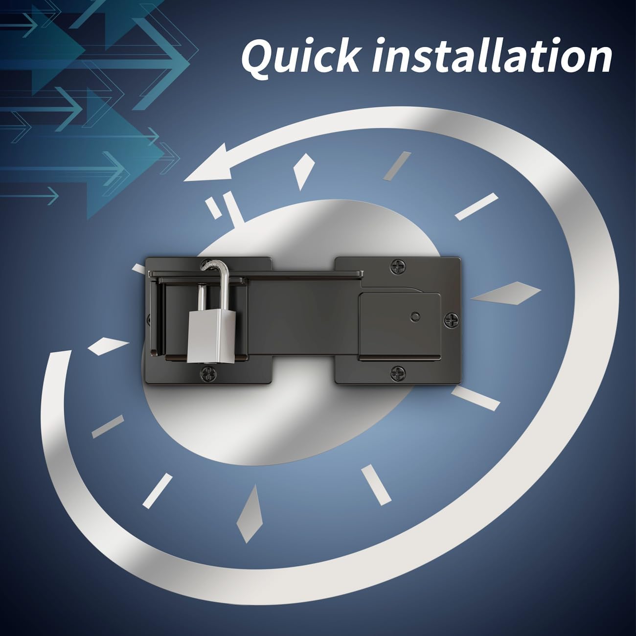 4 Pack Adjustable Carbon Steel Flip Gate Latch Lock for Vinyl Gates, Sliding Doors, Wooden Fence, Barn Door, Shed, Garage, Yard - Includes Padlock