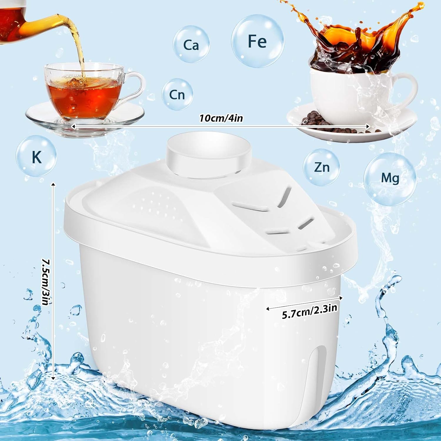 4-Pack Alkaline Water Pitcher Replacement Filters for Enhanced Alkalinity and Healthy Drinking Water