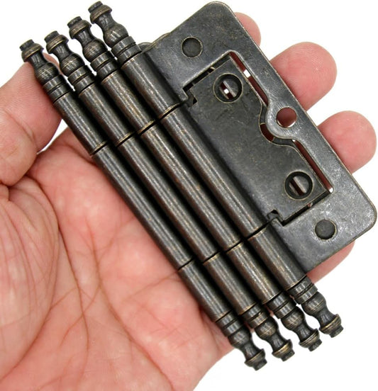 4 Pack Antique Bronze Flap Hinges with Extended Axis - Vintage Style for Doors, Chests, Cabinets - 3" (76mm) Plate Size