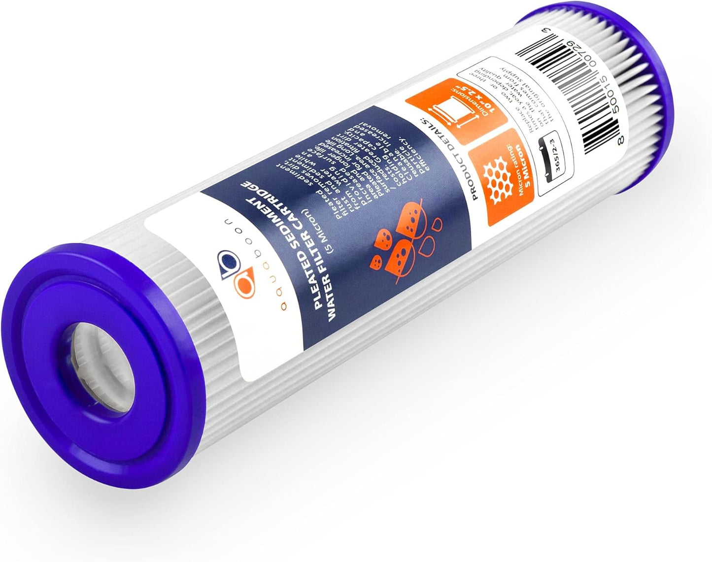 4-Pack Aquaboon 5 Micron Whole House Pleated Sediment Filter Cartridge, 10x2.5, Compatible with WFPFC3002 & WHKF-WHPL - Well Water Filter Replacement